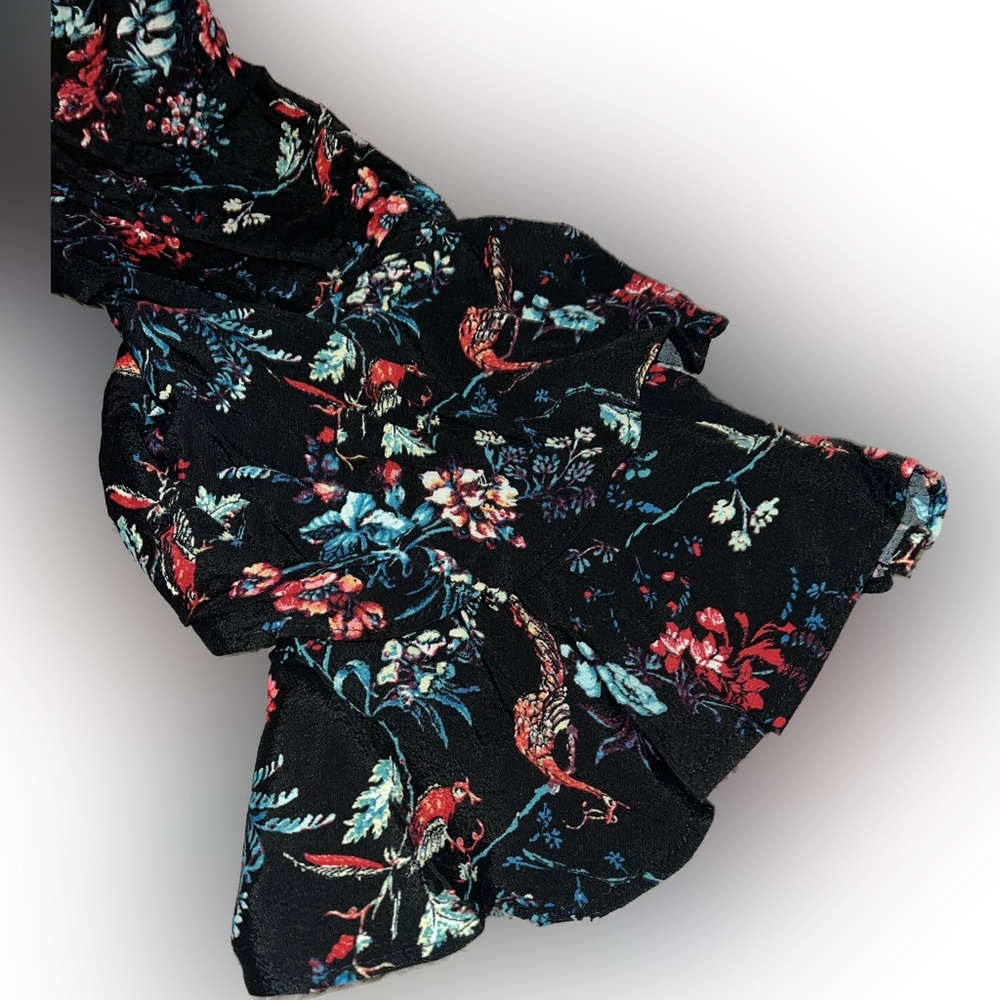 Haute Monde Junior ruffle sleeve romper size small floral, print NWT - Picture 3 of 7